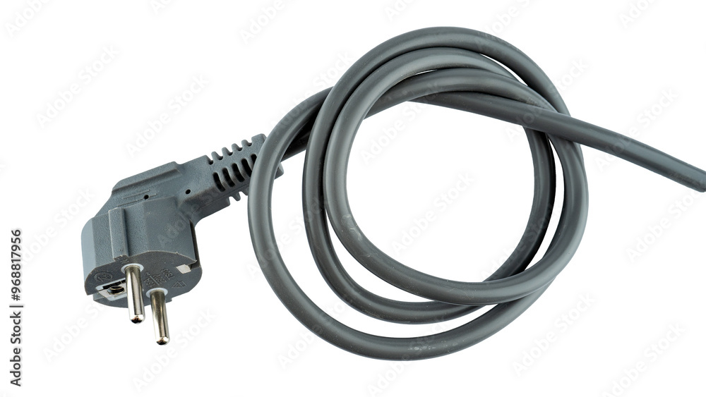 electric power plug and cable, isolated on a transparent background electric power plug and cable, isolated on a transparent background