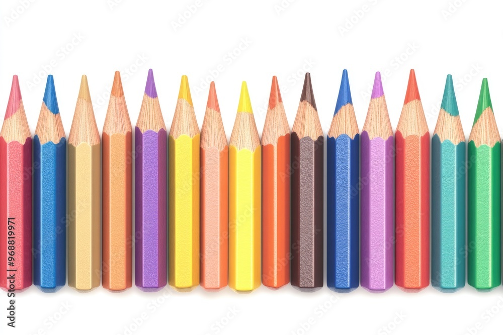 Colored pencil crayons school background isolated on white for you education message Colored pencil crayons school background isolated on white for you education message