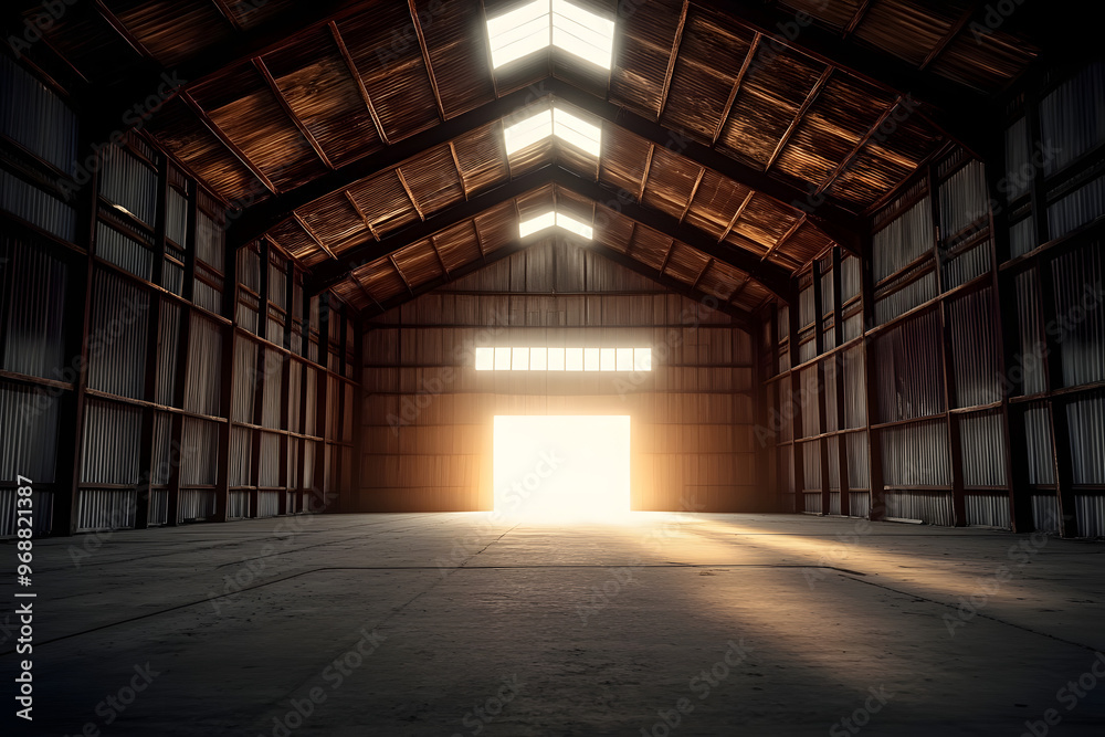 large empty barn with light coming from the entrance large empty barn with light coming from the entrance