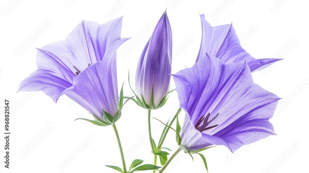 A cluster of delicate purple flowers against a white background. A cluster of delicate purple flowers against a white background.