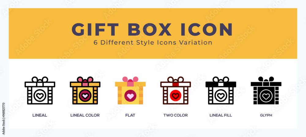 Obraz premium Gift box icon set pack vector illustration.