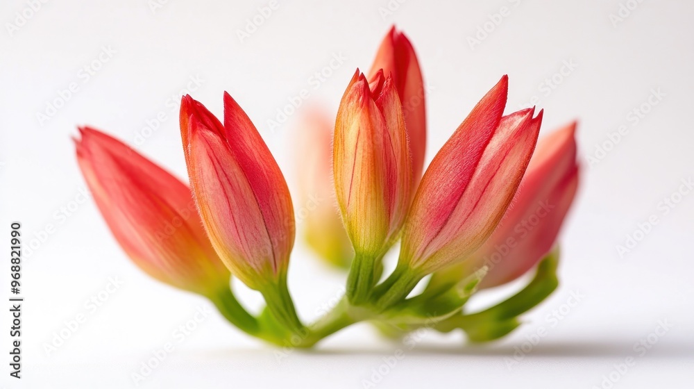 A close-up of vibrant pink and yellow flower buds against a soft background.