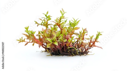 A vibrant aquatic plant with green and red foliage, ideal for aquariums or aquatic gardens.