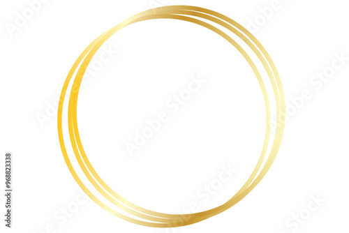 Gold geometric polygonal frame with shining effects isolated on white background. Empty glowing art deco backdrop. Vector illustration.