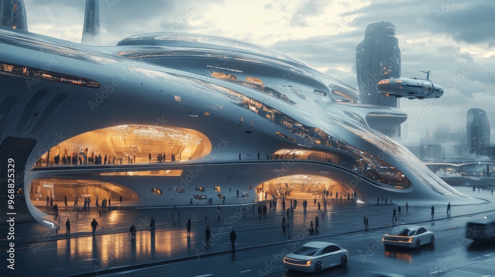 AI-driven transportation hubs coordinating flights, trains, and autonomous vehicles: A seamless transit hub where all forms of transport are AI-managed. AI-driven transportation hubs coordinating flights, trains, and autonomous vehicles: A seamless transit hub where all forms of transport are AI-managed.