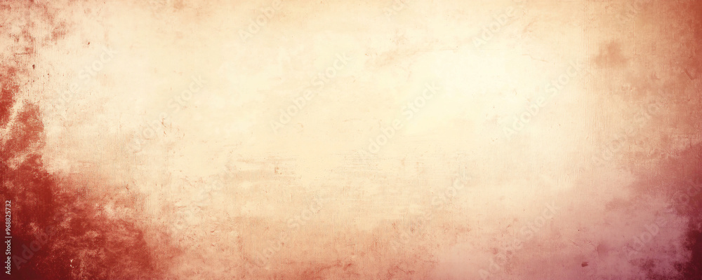 Obraz premium Abstract background with a soft red and beige gradient, in a vintage style. The background features a faded texture that adds depth to the design.
