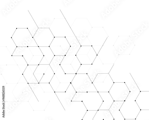abstract hexagon background with molecular structure