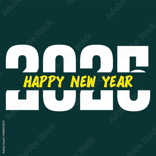 Happy new year 2025 design. With colorful truncated number illustrations. Premium vector design 2025