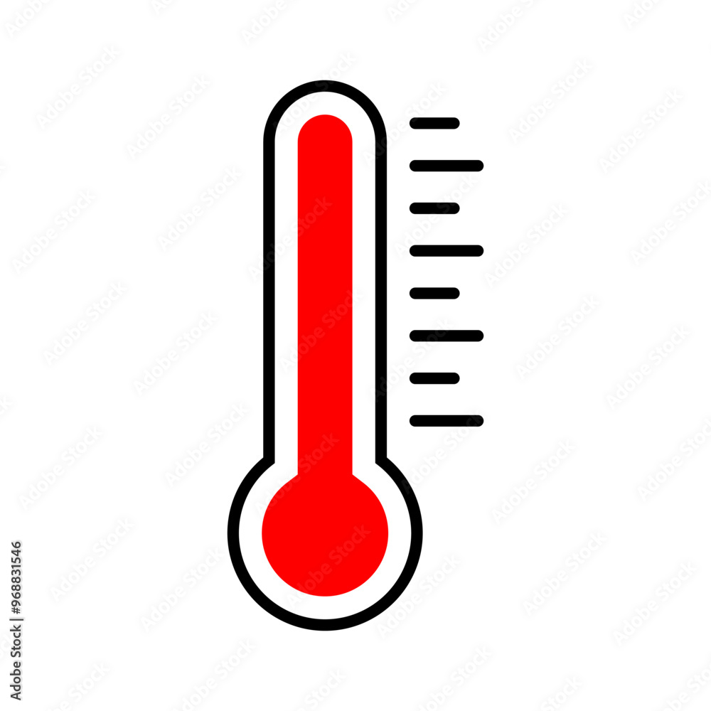 Vector isolated red thermometer icon Vector isolated red thermometer icon
