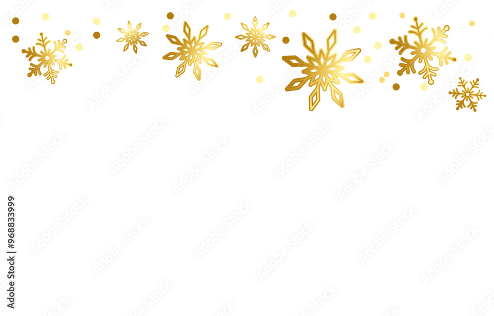 golden snowflakes border, background. Christmas and New Year's design element. Vector golden snowflakes border, background. Christmas and New Year's design element. Vector