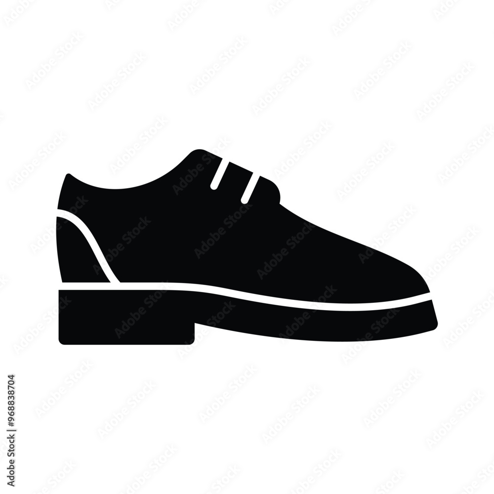 Men's office shoes icon solid vector design in trendy style Men's office shoes icon solid vector design in trendy style