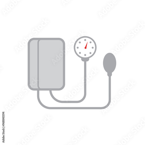 Illustration of a tensimeter, a tool for measuring blood pressure.