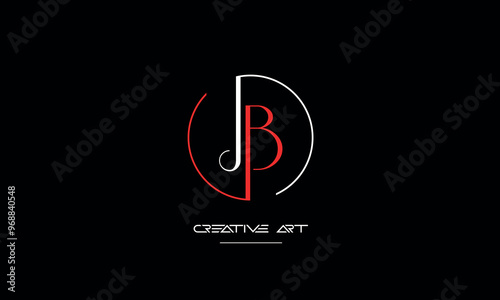 JB, BJ, J, B abstract letters logo monogram