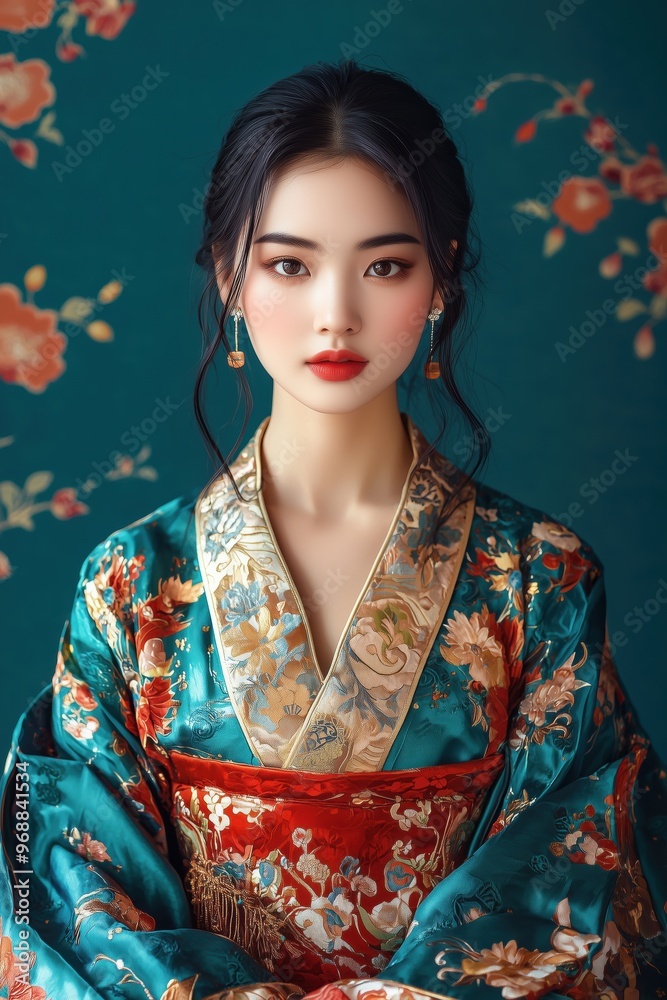 Stunning Asian Model in Traditional Attire with Flawless Skin and Elegant Pose - Vibrant, High Resolution Stunning Asian Model in Traditional Attire with Flawless Skin and Elegant Pose - Vibrant, High Resolution