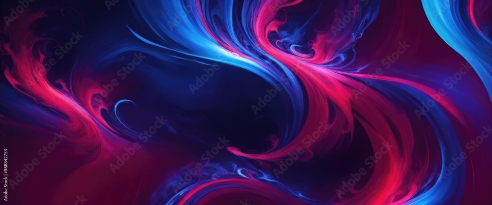 Fototapeta premium Maroon and Blue Swirling Flame Abstract Background