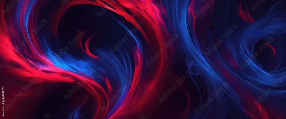 Fototapeta premium Maroon and Blue Swirling Flame Abstract Background