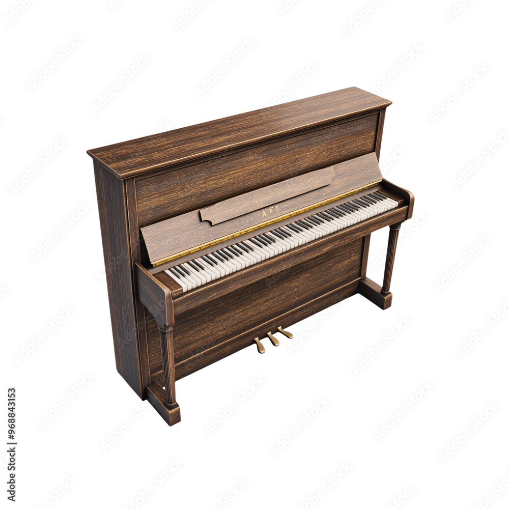 A beautifully crafted wooden piano showcasing elegant design and rich tones, perfect for music lovers and interior decor. A beautifully crafted wooden piano showcasing elegant design and rich tones, perfect for music lovers and interior decor.