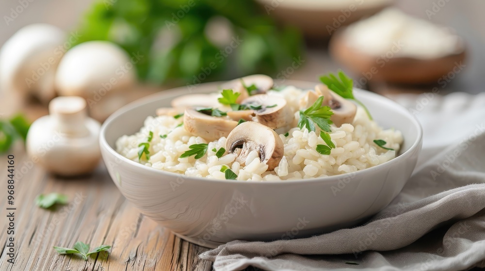 Mushroom Risotto with Button Mushrooms Mushroom Risotto with Button Mushrooms