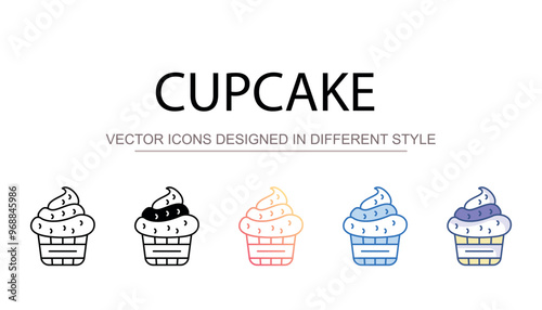 Cupcake icon design with white background stock illustration