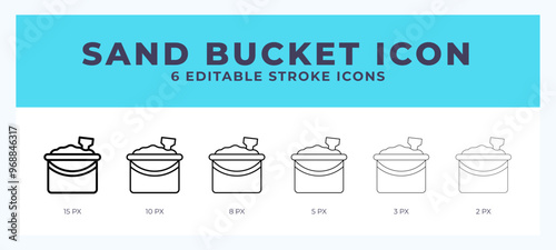 Sand bucket line icon. For web. And mobile app. Vector illustration.