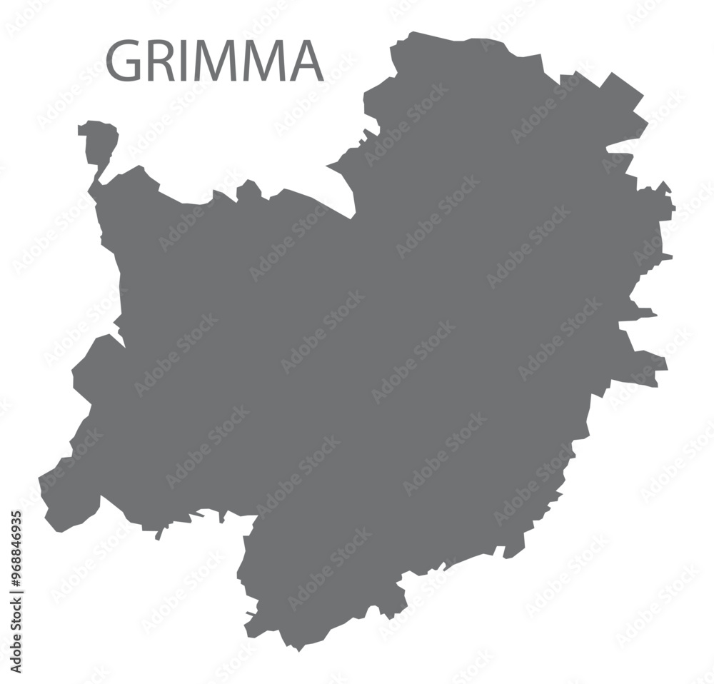 Grimma city map with boroughs grey illustration silhouette shape Grimma city map with boroughs grey illustration silhouette shape