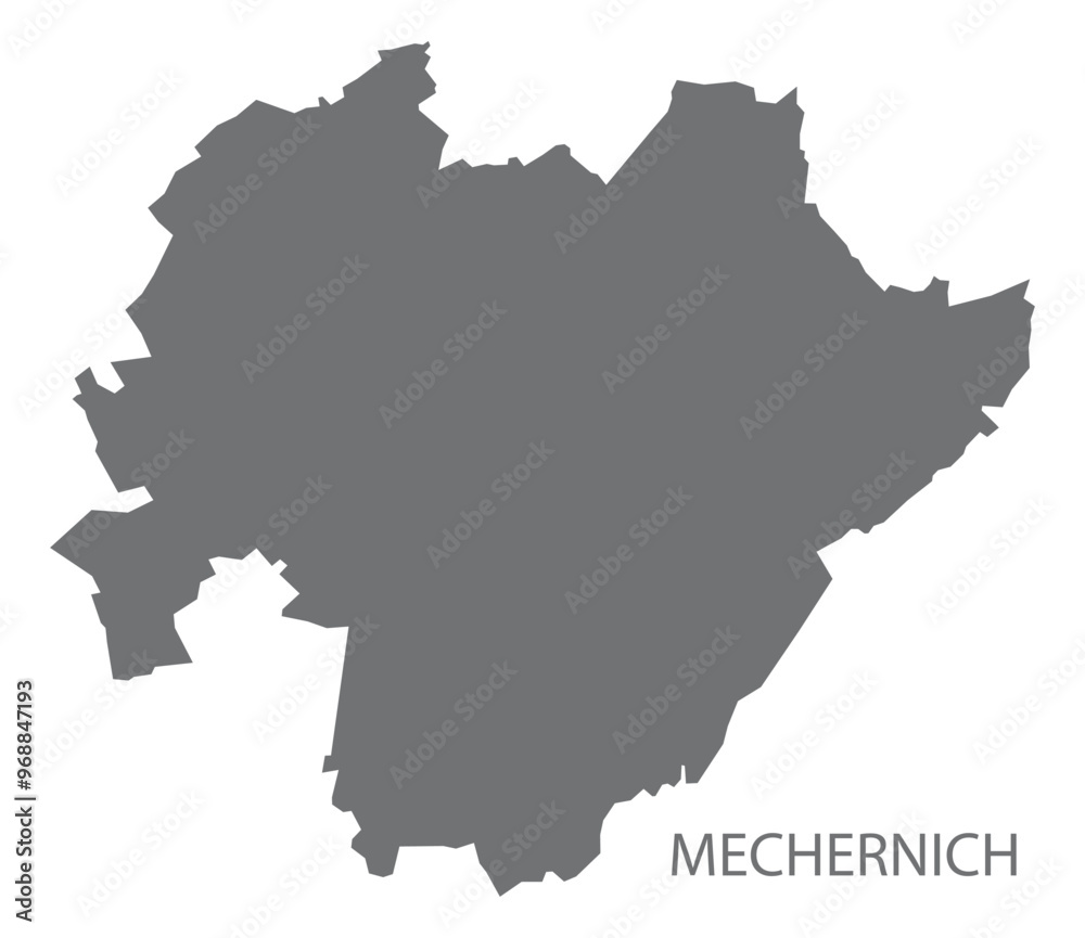Mechernich city map with boroughs grey illustration silhouette shape Mechernich city map with boroughs grey illustration silhouette shape