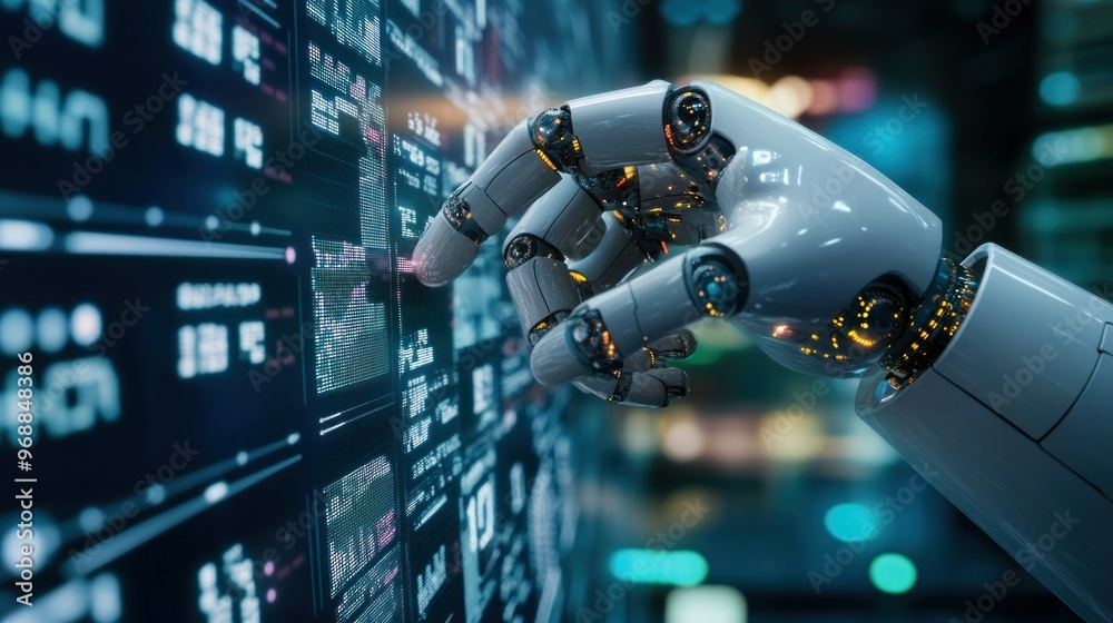 Robotic Hand Interacting with Data Display Robotic Hand Interacting with Data Display
