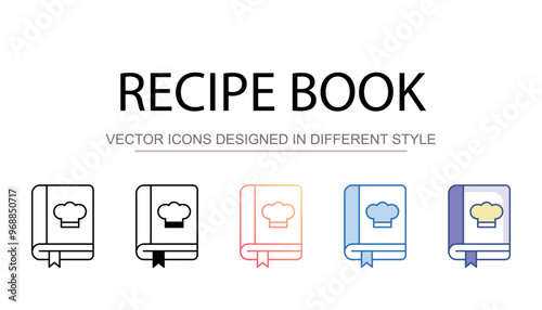 Recipe Book icon design with white background stock illustration
