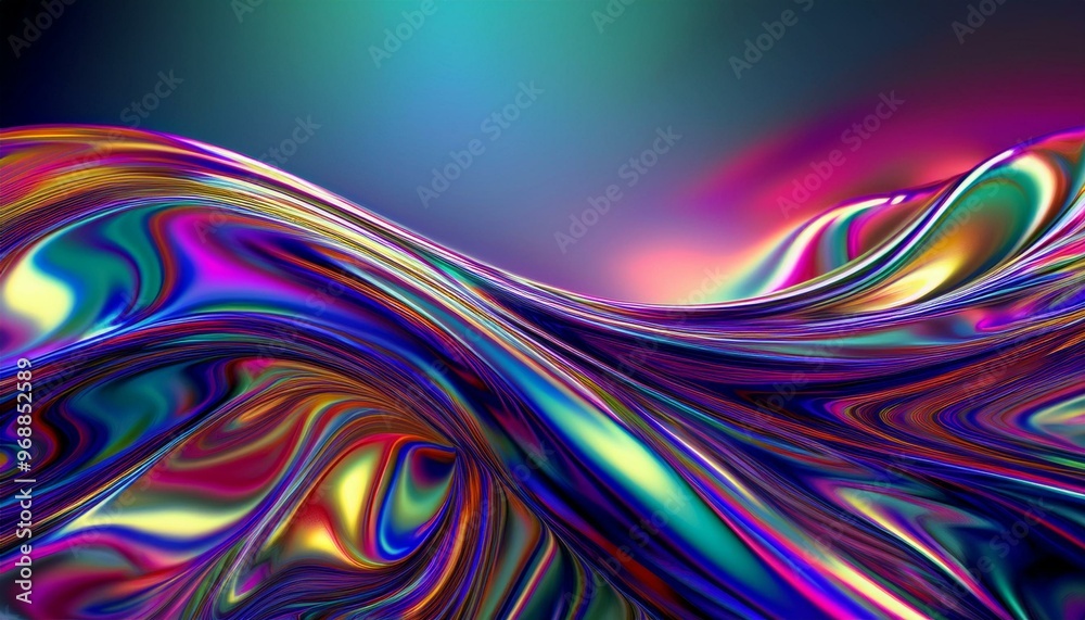 Iridescent Liquid Chrome Waves Abstract Wallpaper Iridescent Liquid Chrome Waves Abstract Wallpaper