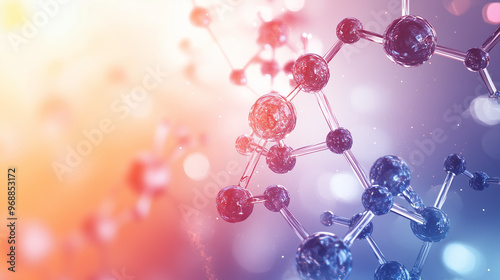 science background with cells in purple and ink tones