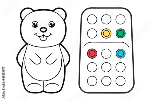 Cute supplement gummy bear drawing set. clipart vector illustration on white background.