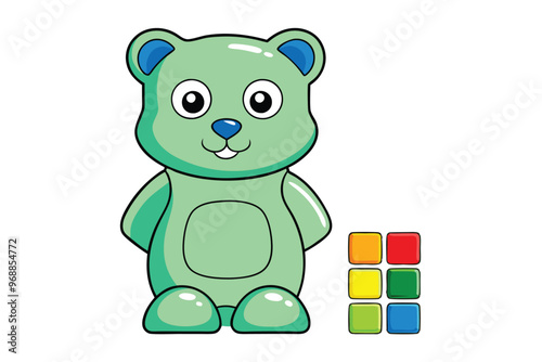 Cute supplement gummy bear drawing set. clipart vector illustration on white background.