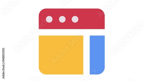 browser window animation icon. Browser Website Window Bar Animation with Tabs on white Background. 4k video