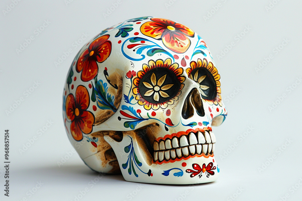 Beautiful greeting card with bright holiday composition for happy to joy celebrate dia de muertos Beautiful greeting card with bright holiday composition for happy to joy celebrate dia de muertos