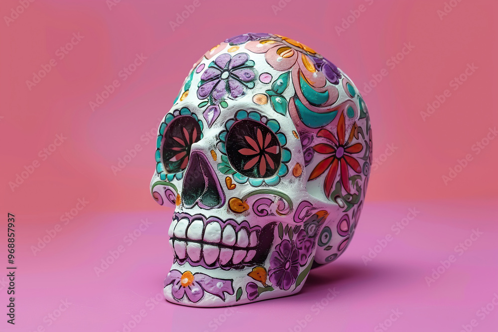 Beautiful greeting card with bright holiday composition for happy to joy celebrate dia de muertos Beautiful greeting card with bright holiday composition for happy to joy celebrate dia de muertos