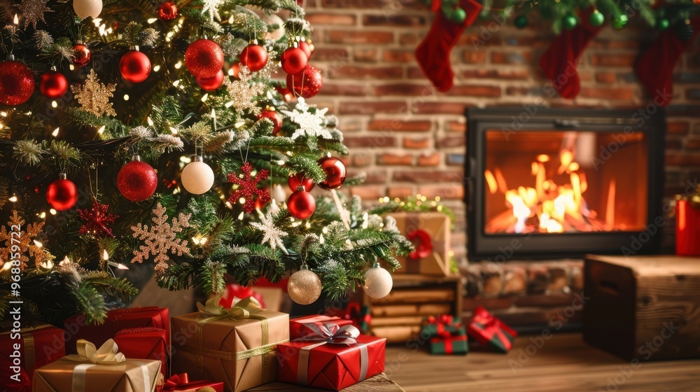 The Christmas Tree and Fireplace The Christmas Tree and Fireplace