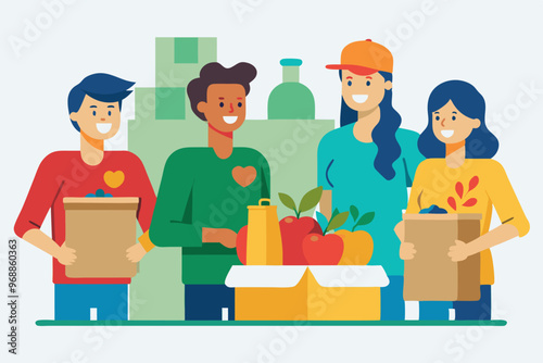 Community volunteering at food banks: supporting hunger relief and donation efforts