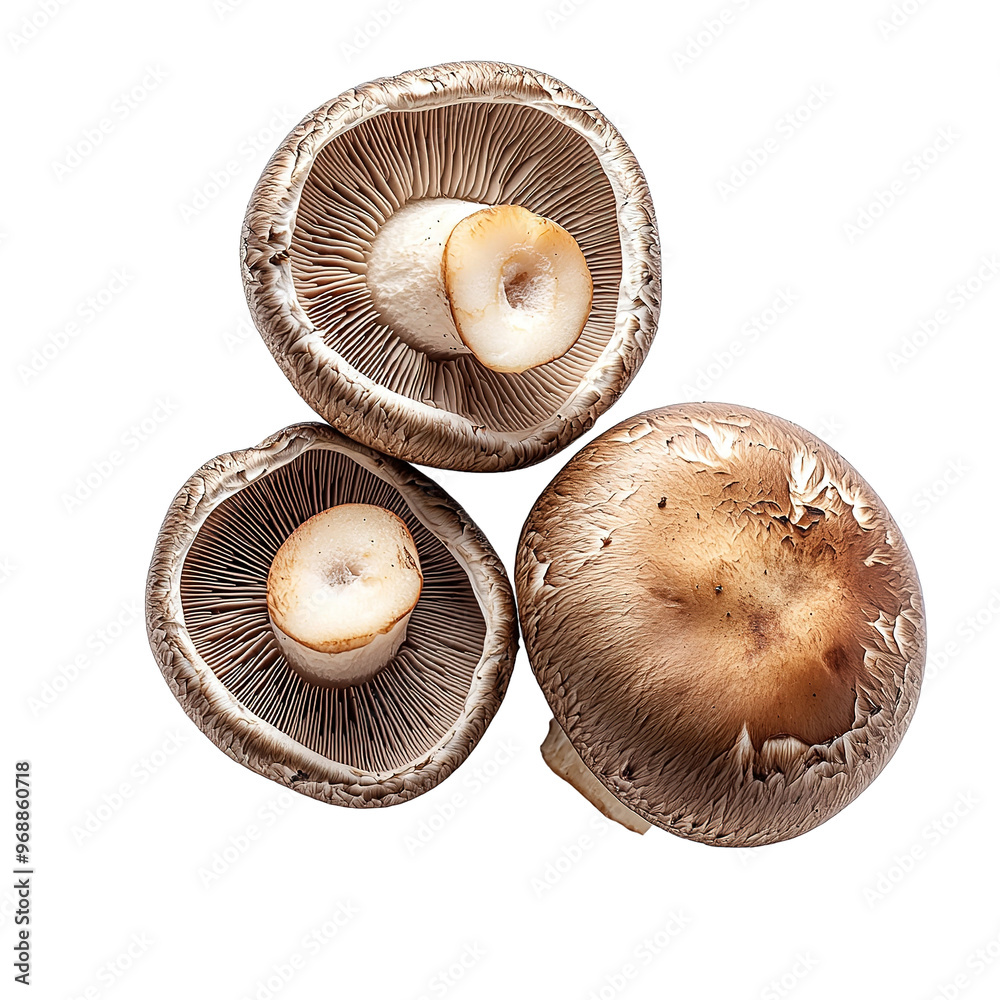 mushrooms on isolated transparent background mushrooms on isolated transparent background