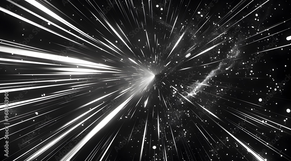 Fototapeta premium hyperspace black and white