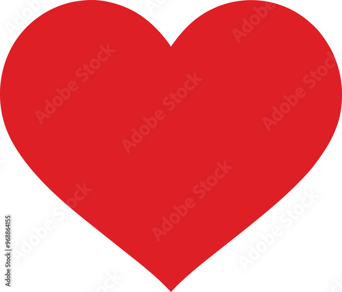 Red Heart Vector Art illustration white background