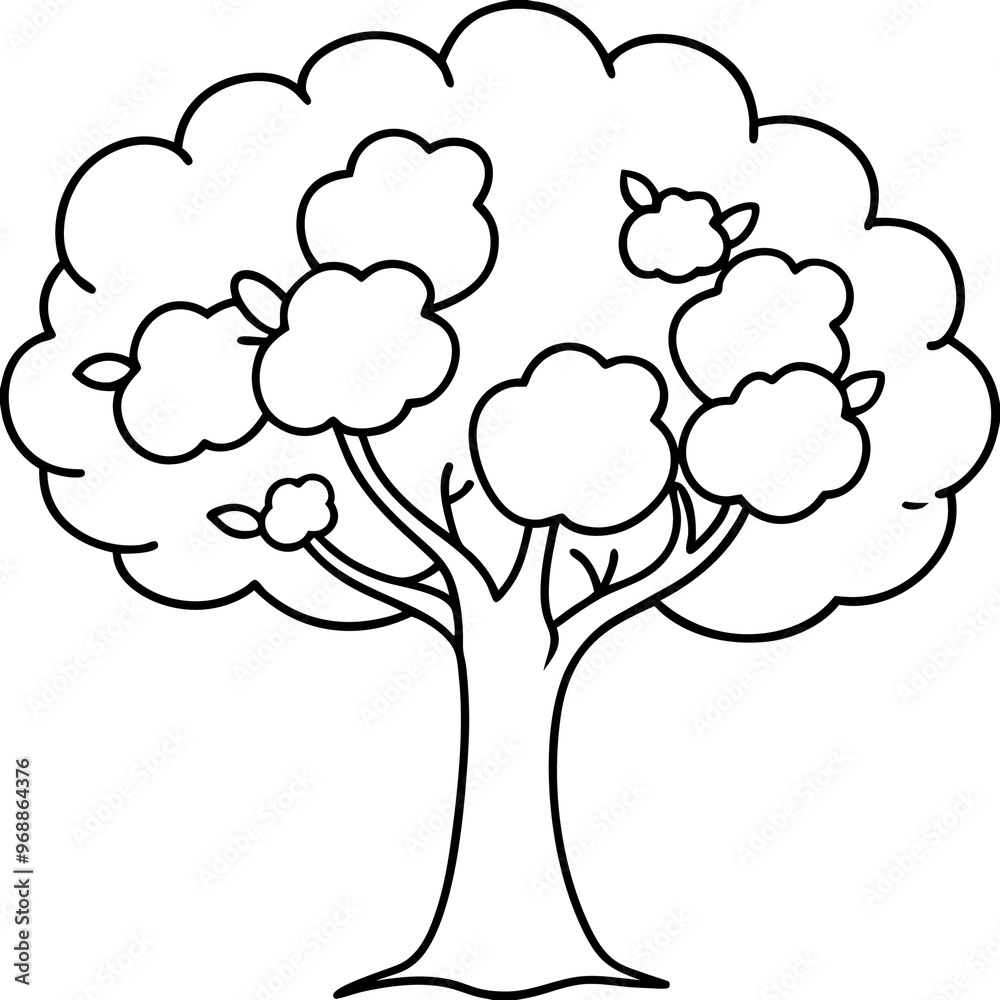 apple tree outline coloring book page line art drawing apple tree outline coloring book page line art drawing