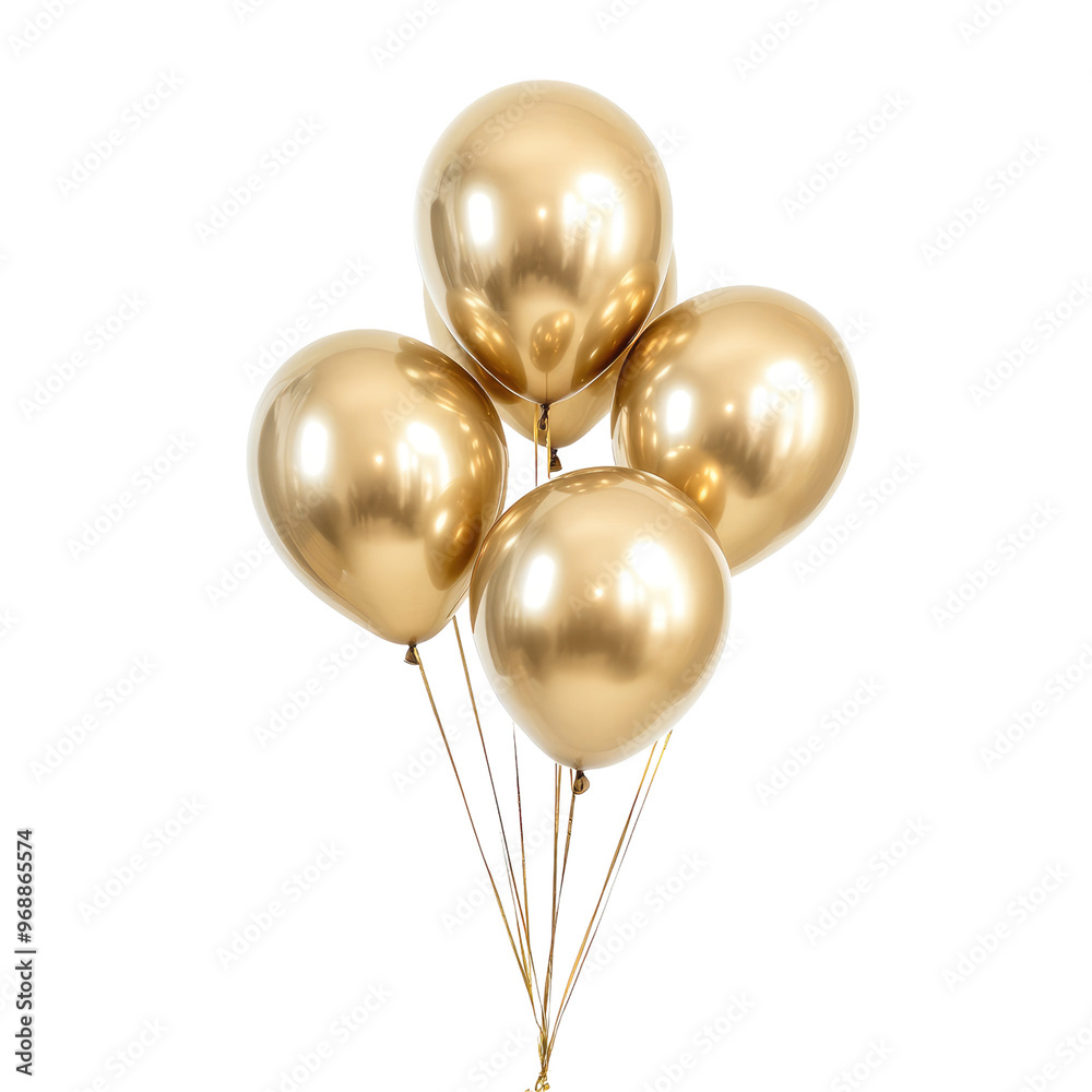 beautiful golden party balloons isolated on transparent background beautiful golden party balloons isolated on transparent background