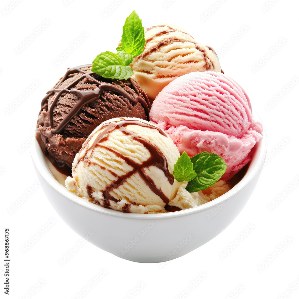 delicious ice cream in bowl isolated on transparent background. delicious ice cream in bowl isolated on transparent background.