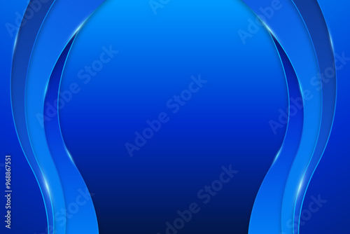 Gradient blue wavy background. Business background with blue elegant waves design and copy space