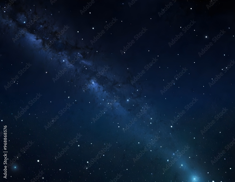 Fototapeta premium A clear night sky filled with shimmering stars over a dark blue atmospheric backdrop
