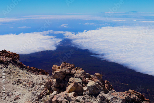 Obraz na płótnie On top point of mountain Pico del Teide on Tenerife , Canary Islands, Spain. w salonie