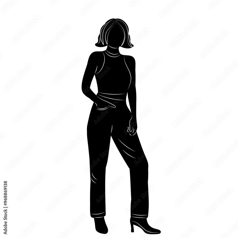 silhouette woman on white background vector silhouette woman on white background vector