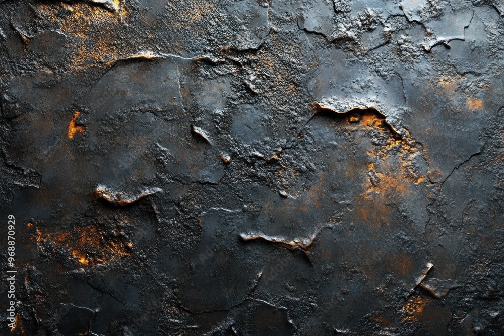 Close-Up of Weathered Black and Gold Metal Surface Close-Up of Weathered Black and Gold Metal Surface