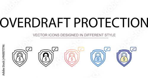 Overdraft Protection icon design with white background stock illustration