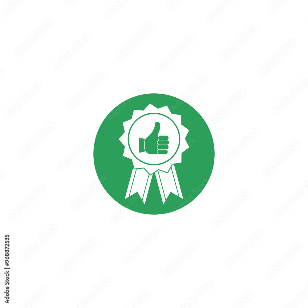 Badge with like sign icon isolated on transparent background Badge with like sign icon isolated on transparent background